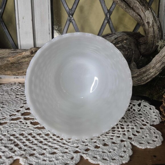 Hobnail Milk Glass Planter - Picture 6 of 7